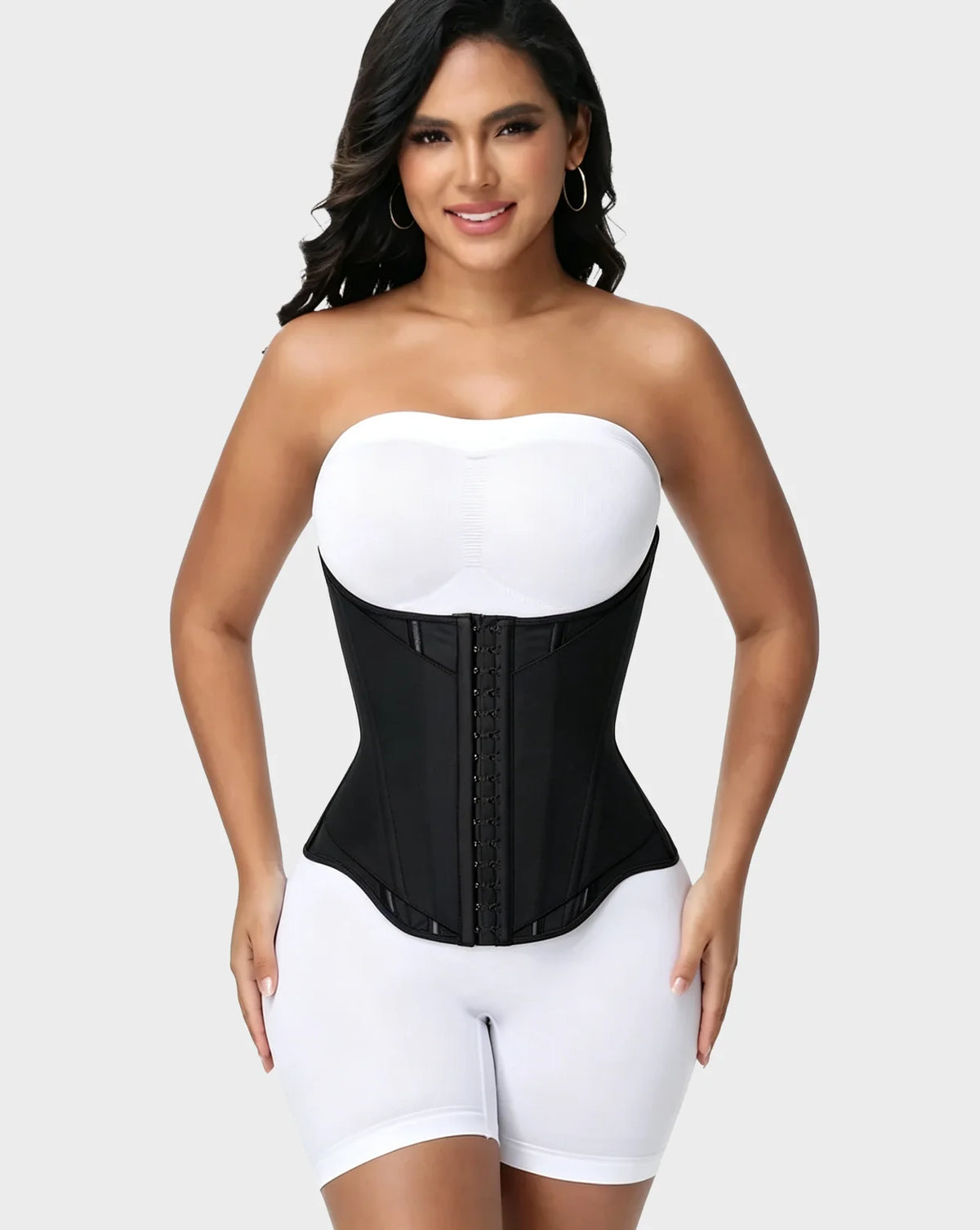 Corset modelator cu design curbat pentru abdomen plat