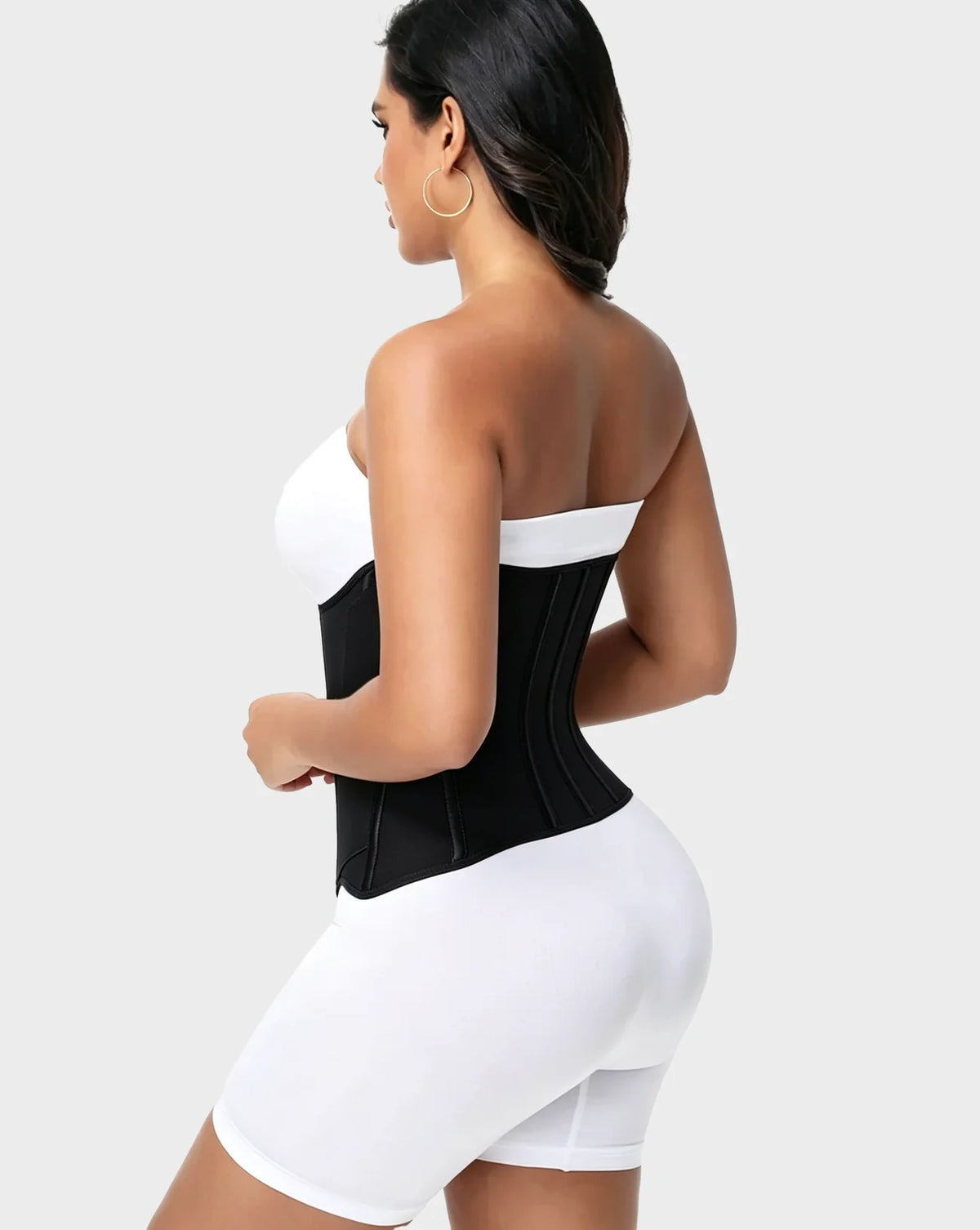 Corset modelator cu design curbat pentru abdomen plat