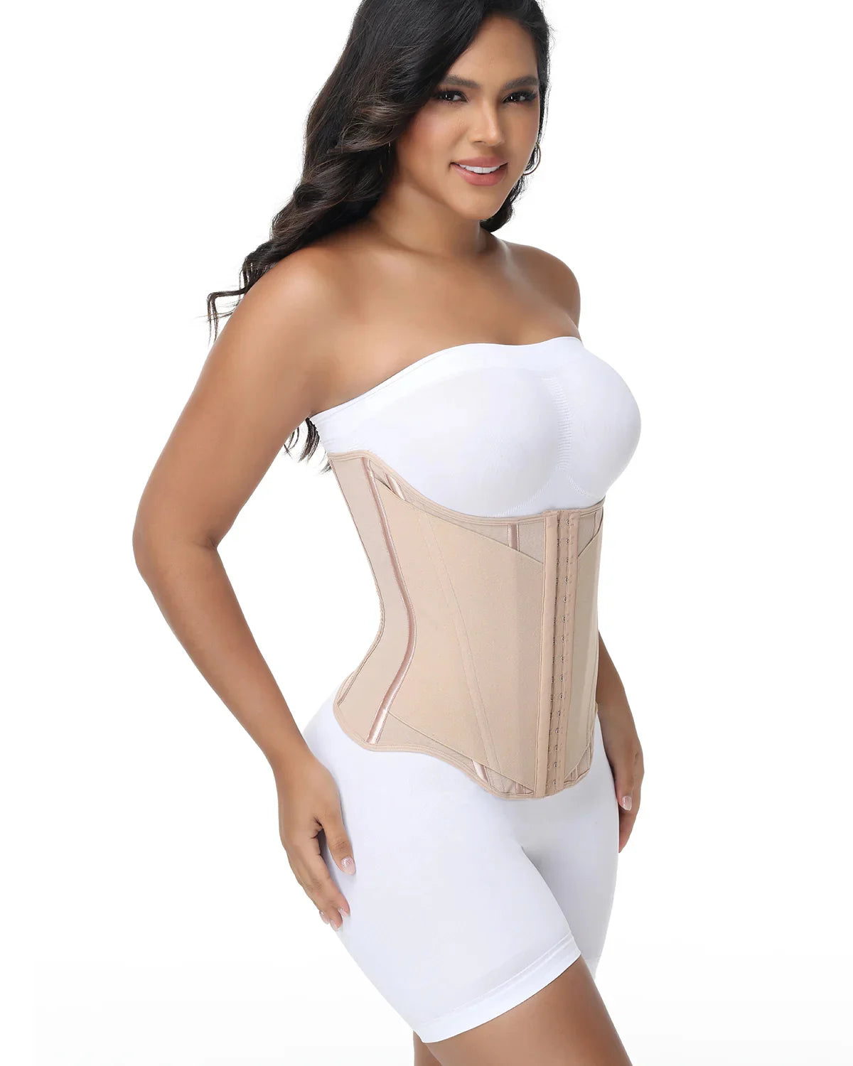 Corset modelator cu design curbat pentru abdomen plat