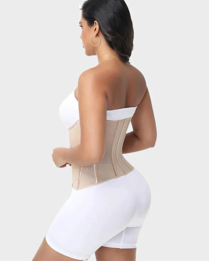 Corset modelator cu design curbat pentru abdomen plat